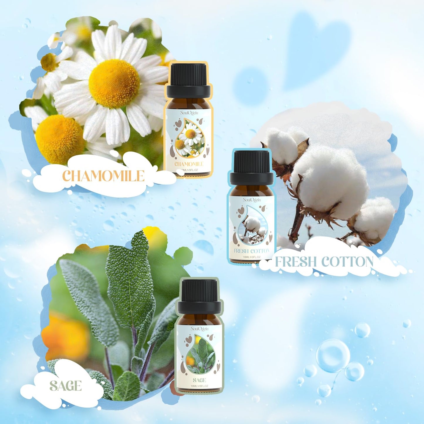 Soulorigin Laundry Fragrance Oils Set – Essential Oils for Diffuser & Fresh Laundry Scent