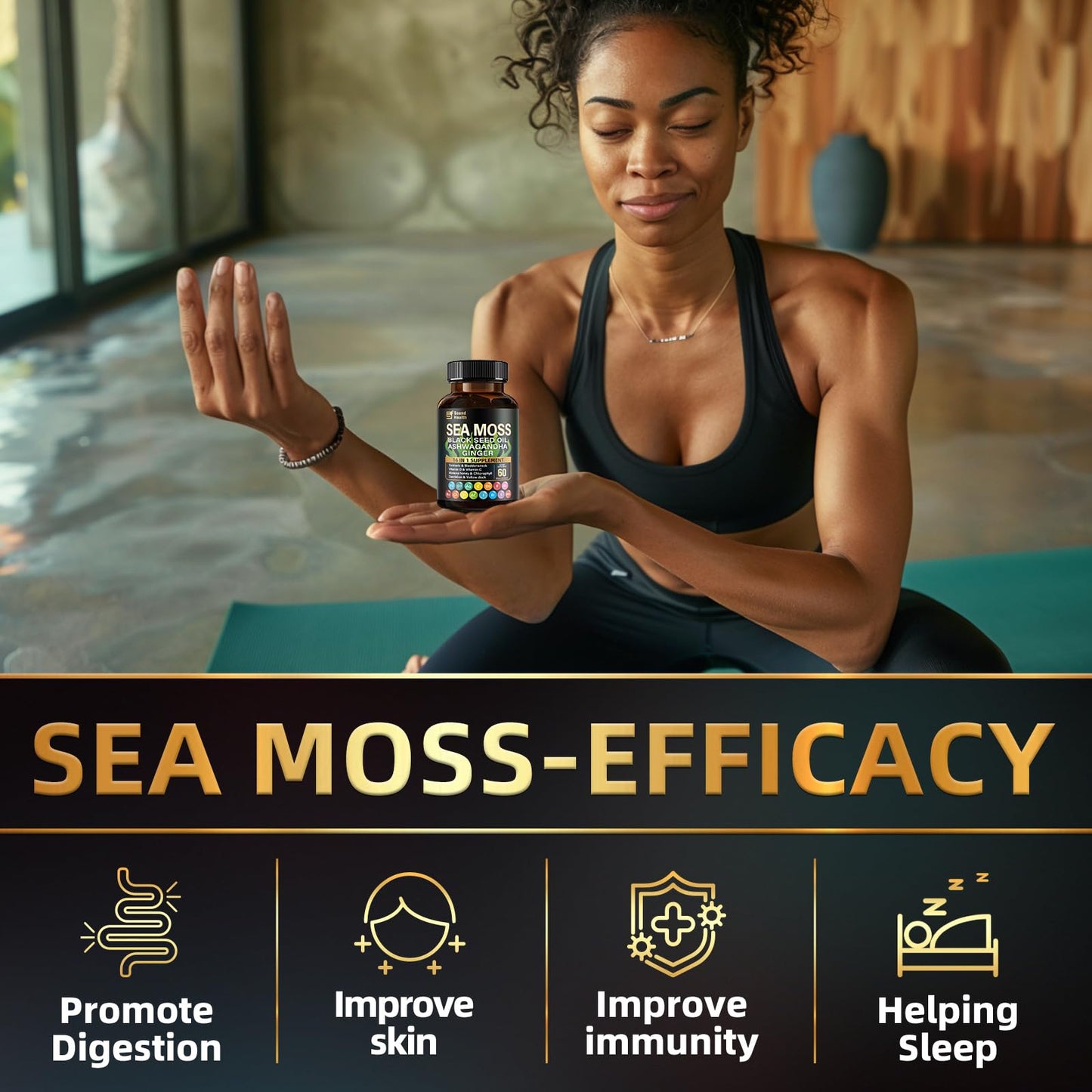 SoundHealth Wild Organic Irish Sea Moss & Shilajit – 2 Bottles, 60 Capsules