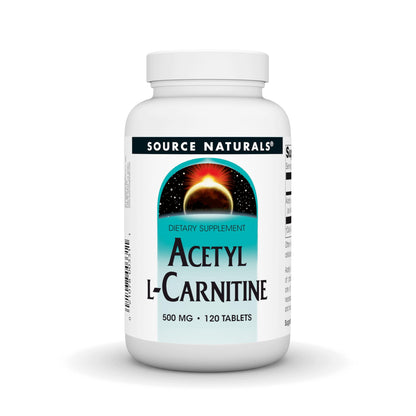 Source Naturals Acetyl L-Carnitine 500 mg Tablet - 120 Count | Vegetarian