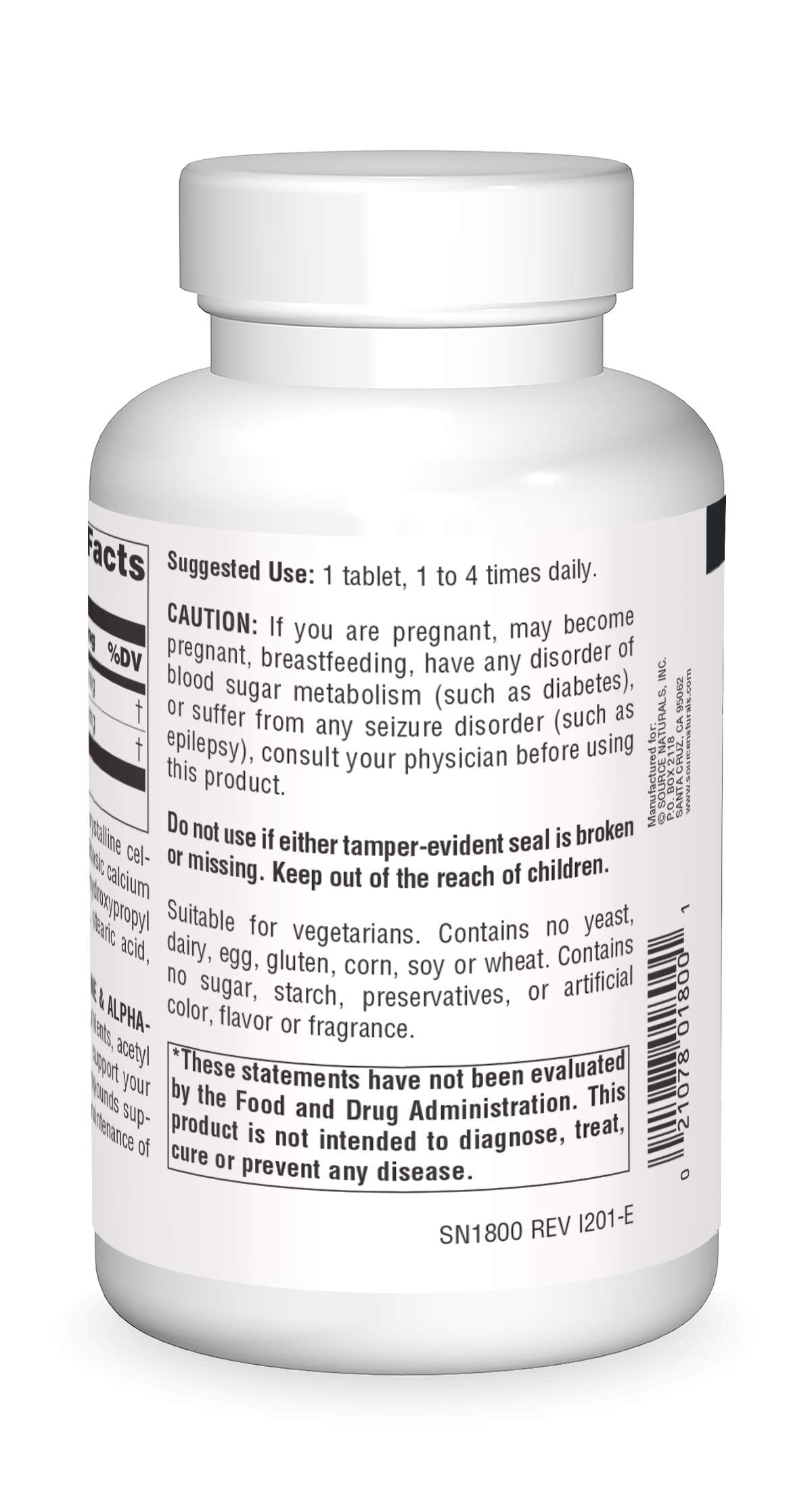 Source Naturals Acetyl L-Carnitine & Alpha-Lipoic Acid 650 mg – 120 Tablets