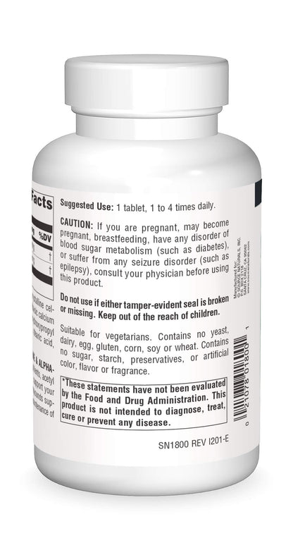 Source Naturals Acetyl L-Carnitine & Alpha-Lipoic Acid 650 mg – 120 Tablets