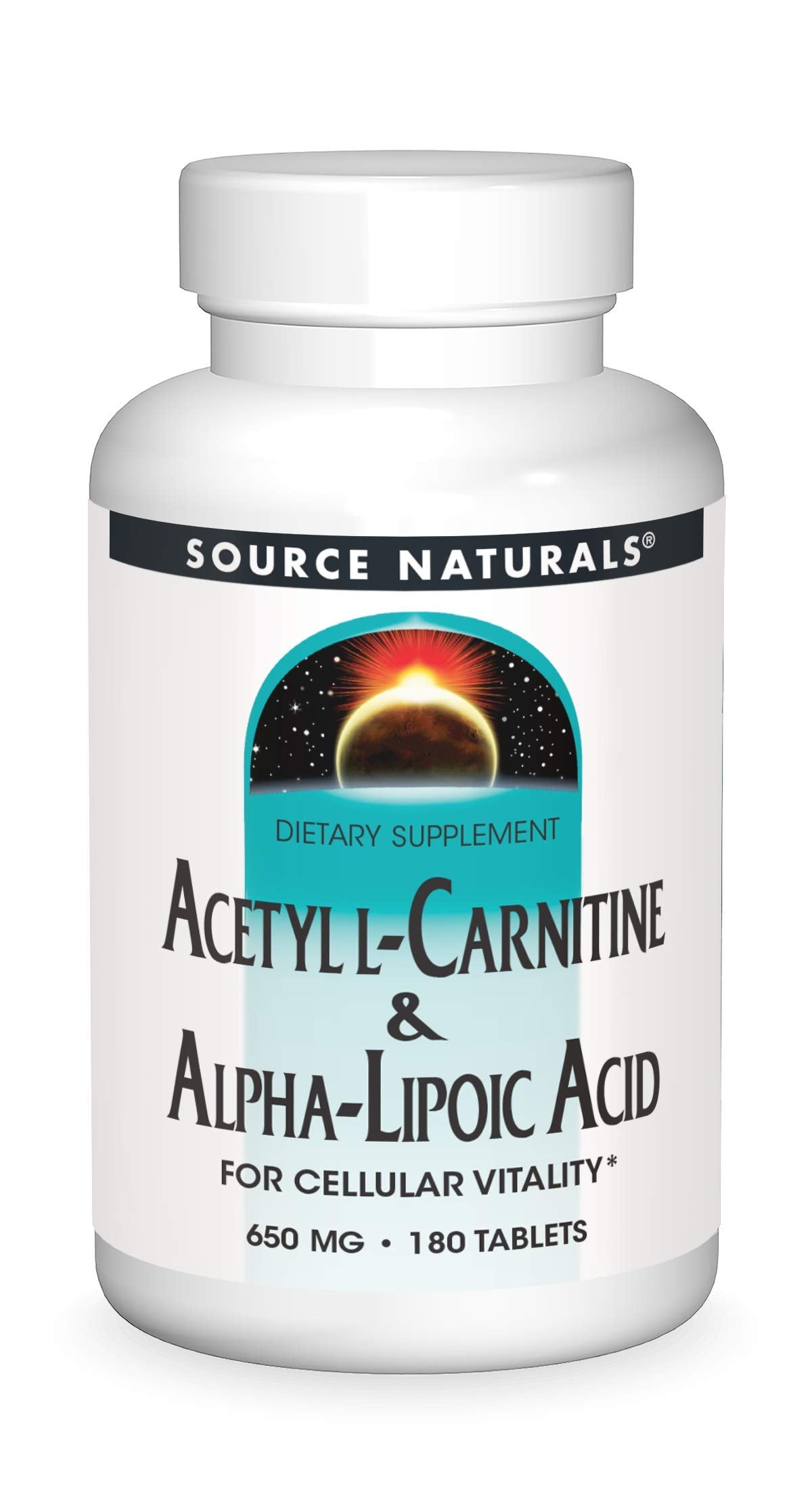 Source Naturals Acetyl L-Carnitine & Alpha-Lipoic Acid 650mg – 180 Tablets