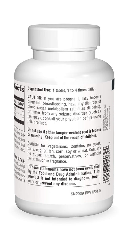Source Naturals Acetyl L-Carnitine & Alpha-Lipoic Acid 650mg – 180 Tablets