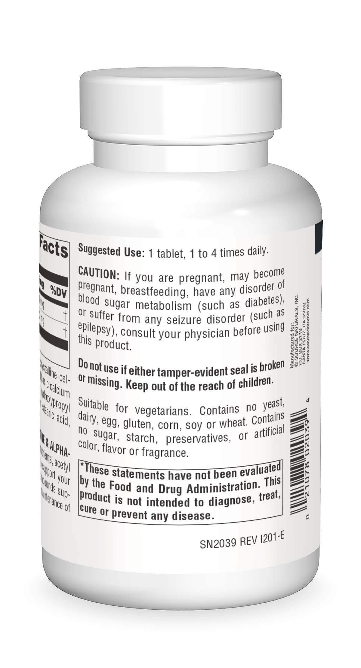Source Naturals Acetyl L-Carnitine & Alpha-Lipoic Acid 650mg – 180 Tablets