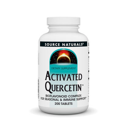 Source Naturals Activated Quercetin — Plant-Derived Bioflavonoid Complex | Seasonal & Immune Defense | 200 Vegetarian-Friendly Tablets