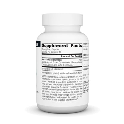 Source Naturals AHCC 500mg – 60 Capsules | Natural Killer Cell Support