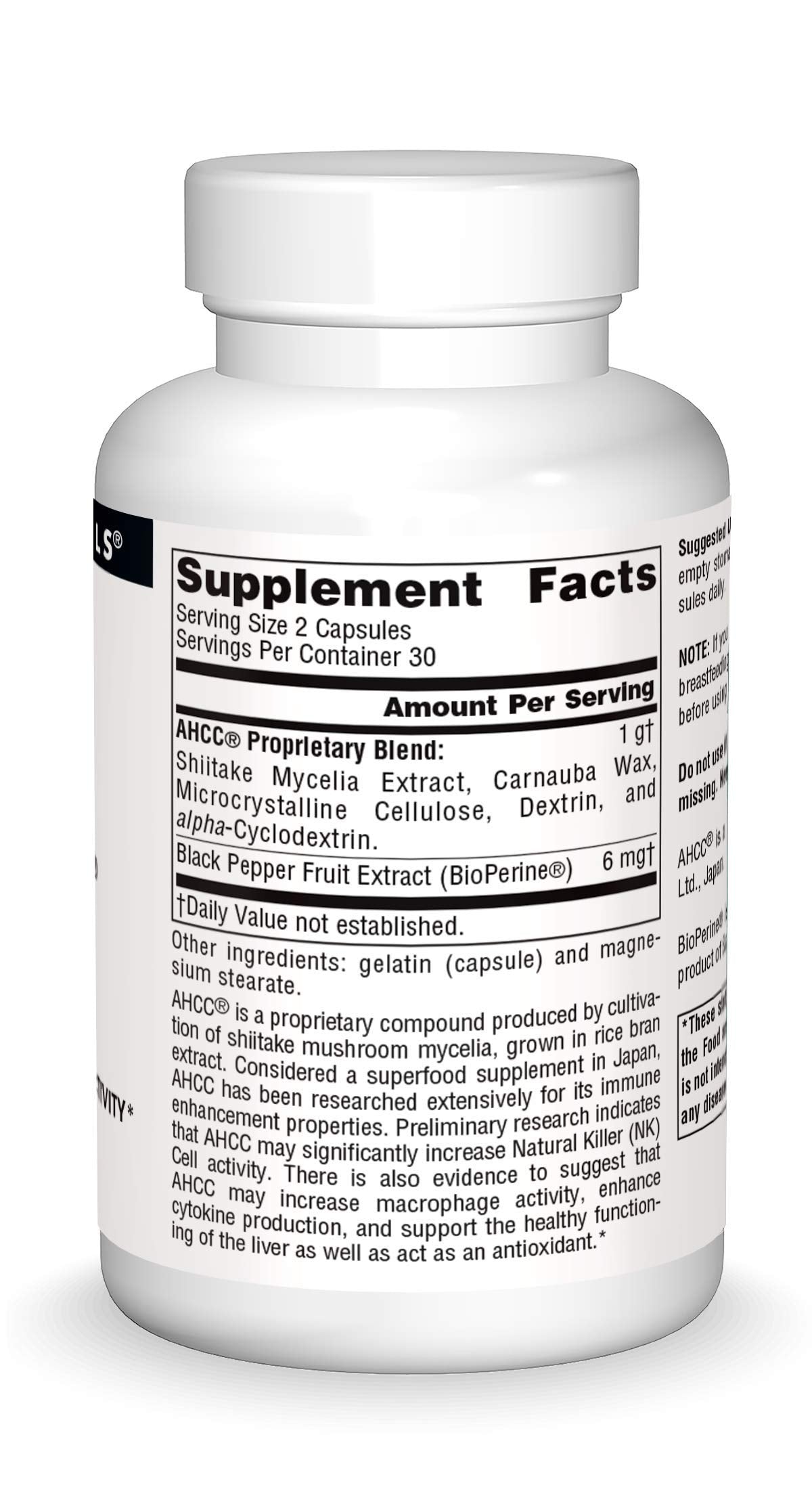 Source Naturals AHCC with Bioperine 500 mg - 60 Capsules | Immune Support