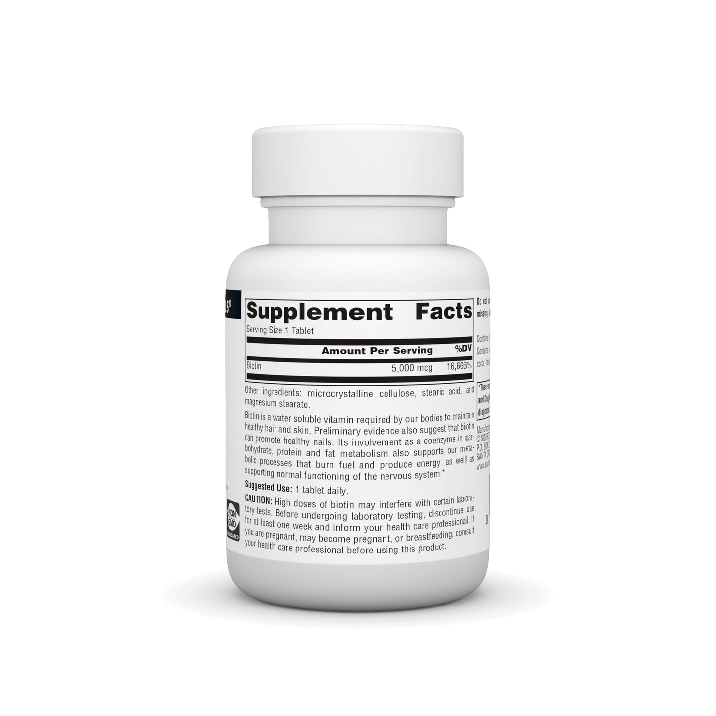 Source Naturals Biotin 5,000 mcg – Maximum Strength Biotin Deficiency Supplement, 120 Tablets