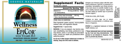 Source Naturals EpiCor with Vitamin D-3 – Immune Support (120 capsules)