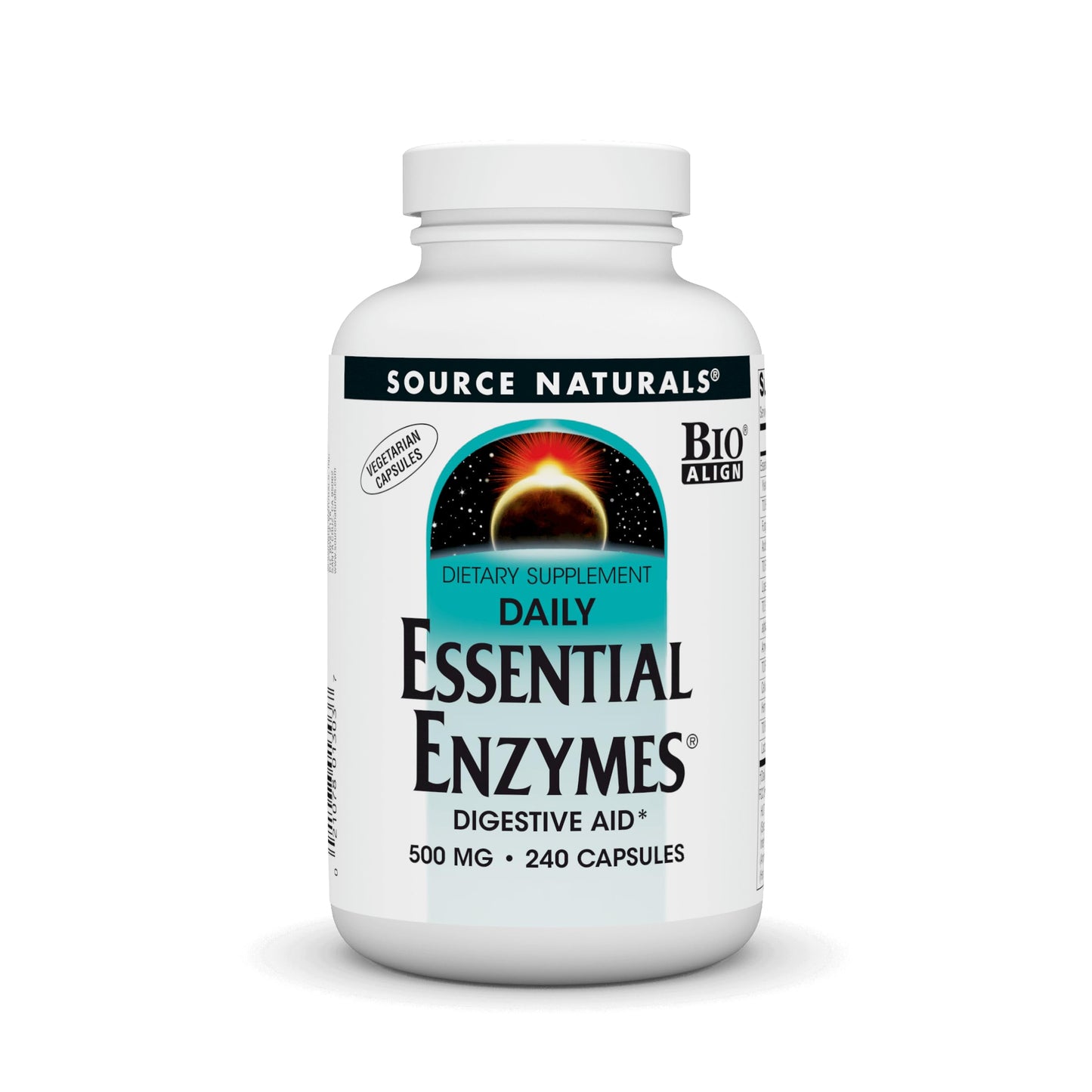 Source Naturals Essential Enzymes – Digestive Aid* in Vegetarian Capsules (500 mg), 240 Capsules