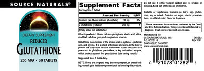 Source Naturals Glutathione 250mg – Liver Support Supplement (30 Tablets)
