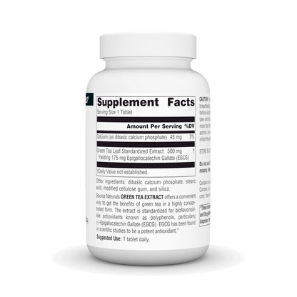 Source Naturals Green Tea Extract - 500 mg (175 mg EGCG) - 120 Tablets