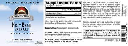 Source Naturals Holy Basil Extract Adrenal Support* 450mg - 120 Capsules