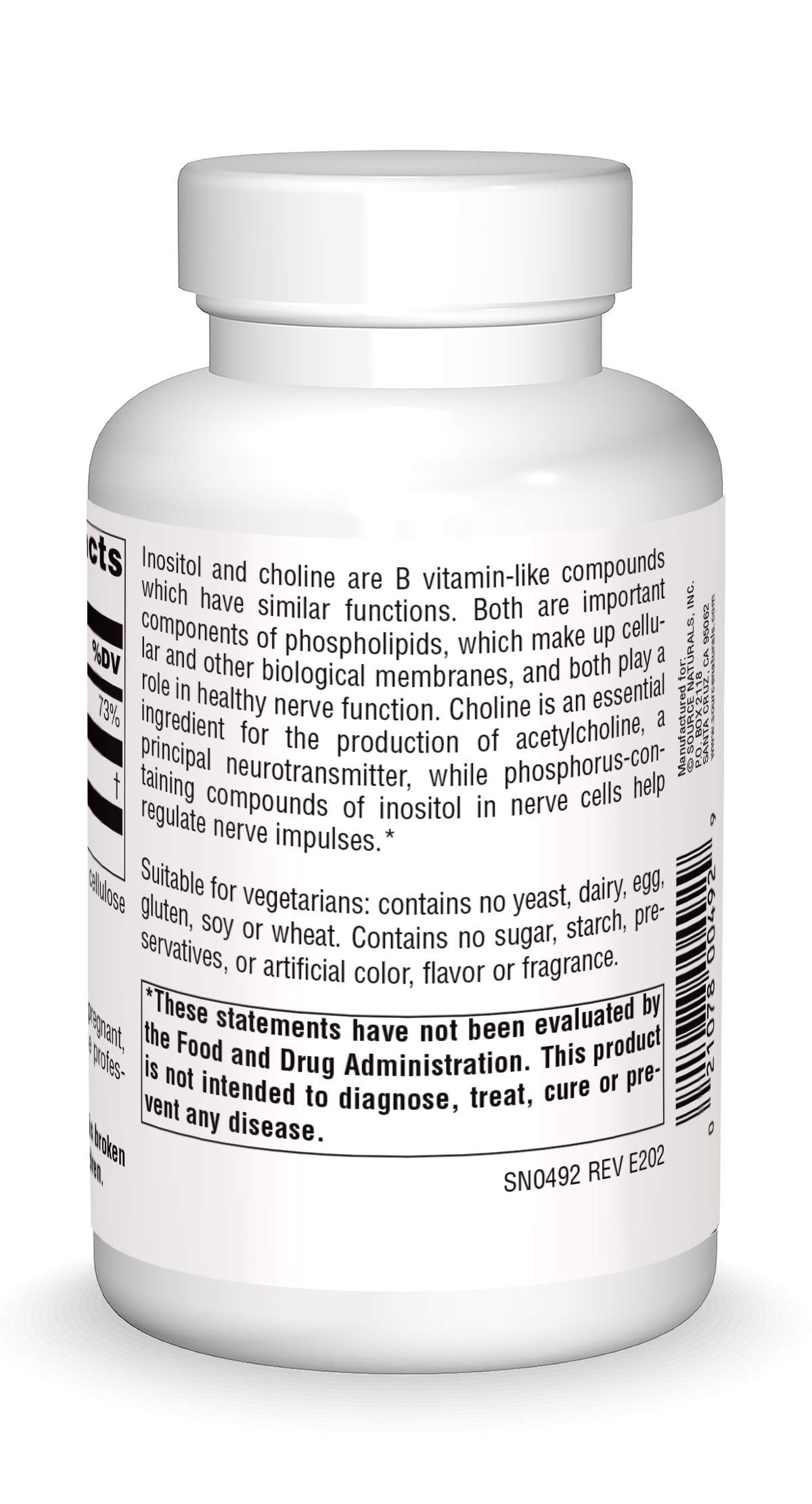 Source Naturals Inositol & Choline 800 mg - 100 Tablets | Nerve Support