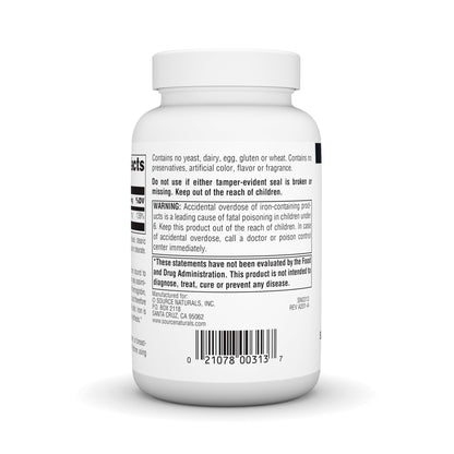 Source Naturals Iron, Amino Acid Chelate – Energy Support Dietary Supplement (250 Tablets)