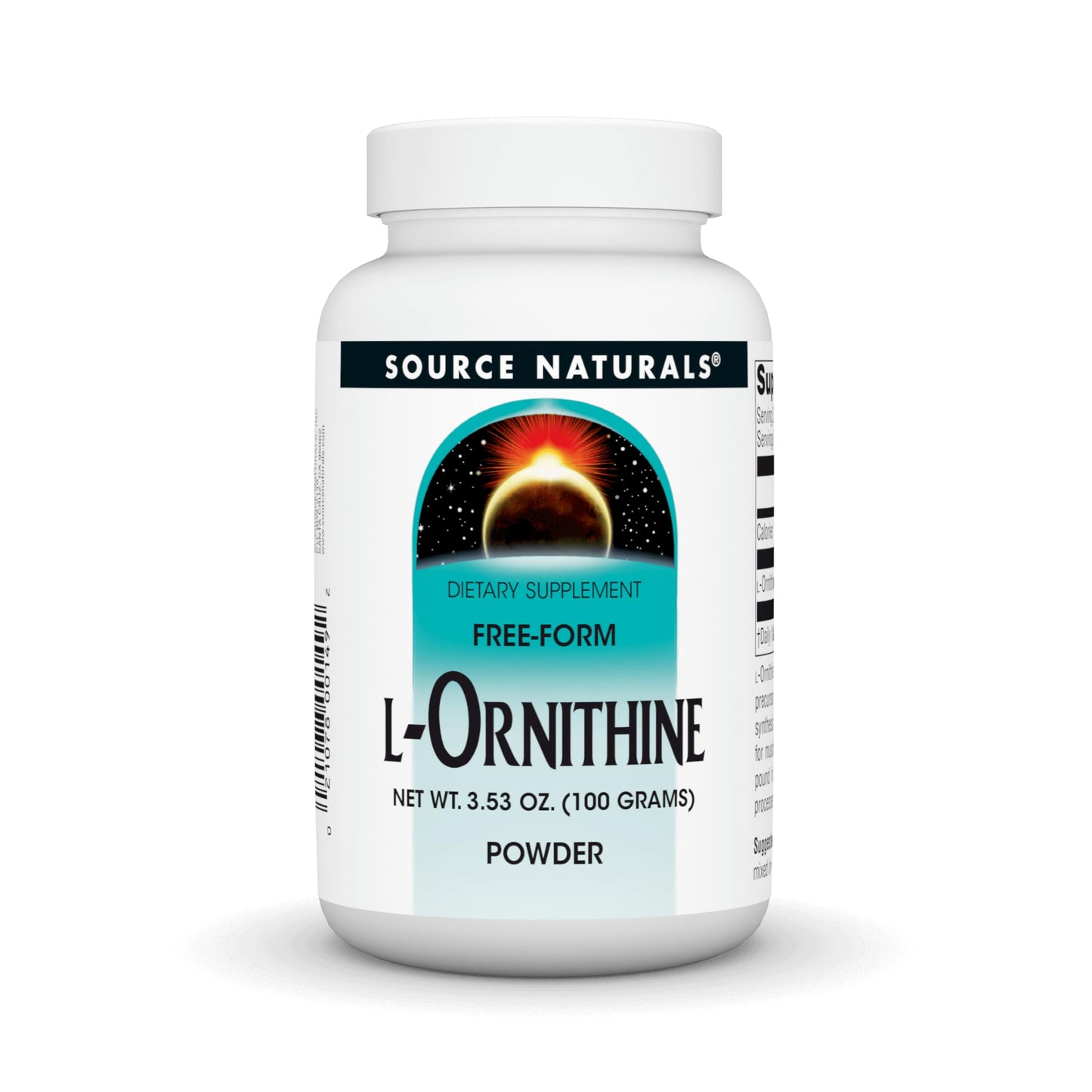 Source Naturals L-Ornithine Free-Form Amino Acid Powder for Muscle Support - 100 Grams