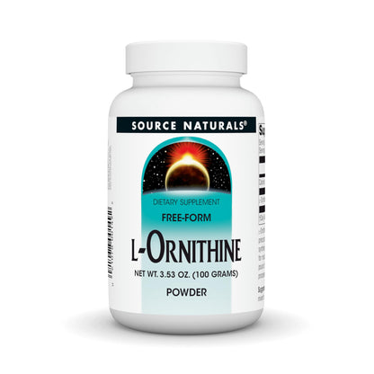 Source Naturals L-Ornithine Free-Form Amino Acid Powder for Muscle Support - 100 Grams