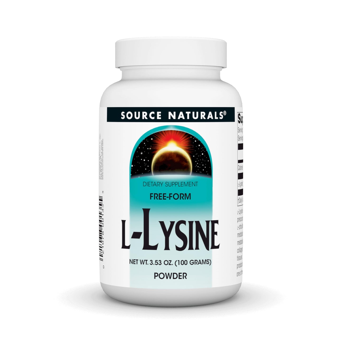 Source Naturals L-Lysine Free-Form Powder - Amino Acid Supplement for Collagen & Energy (100 g)