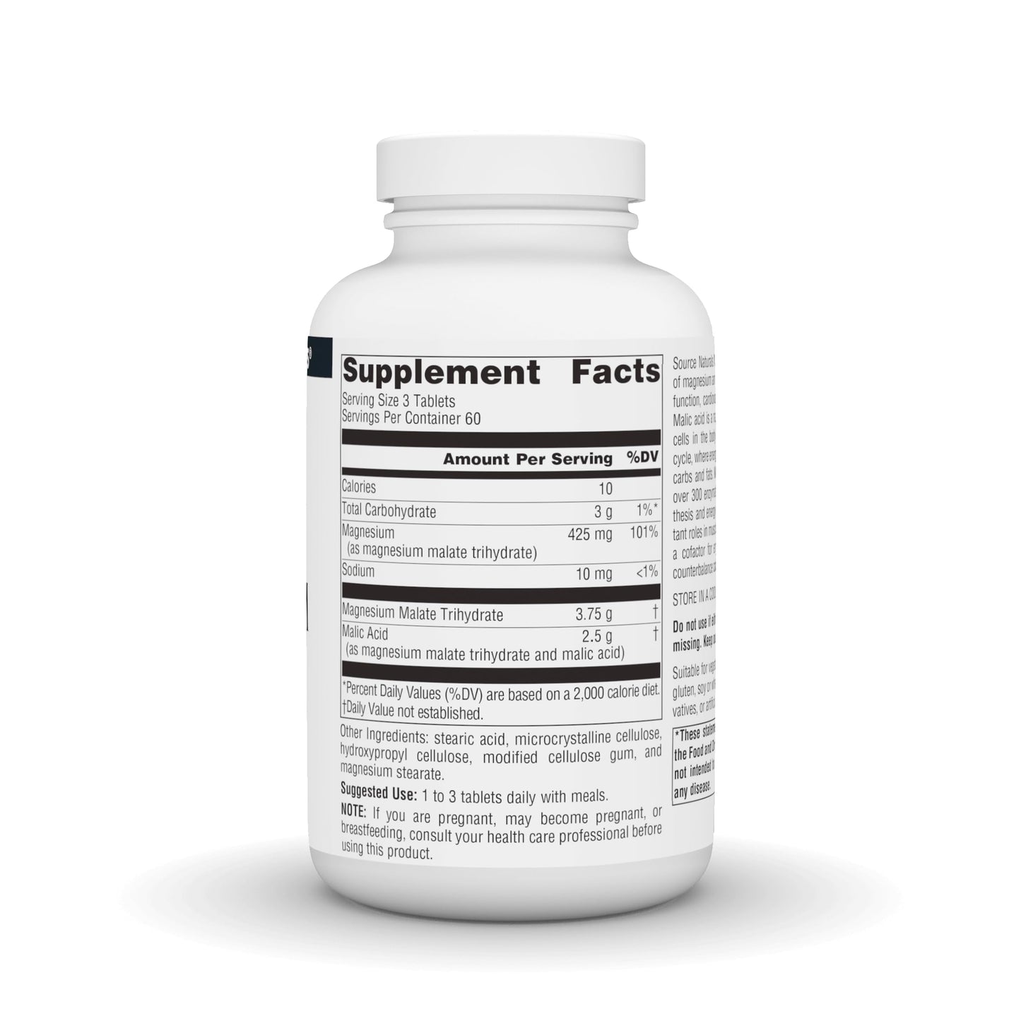 Source Naturals Magnesium Malate - 3750mg per Serving - 180 Tablets