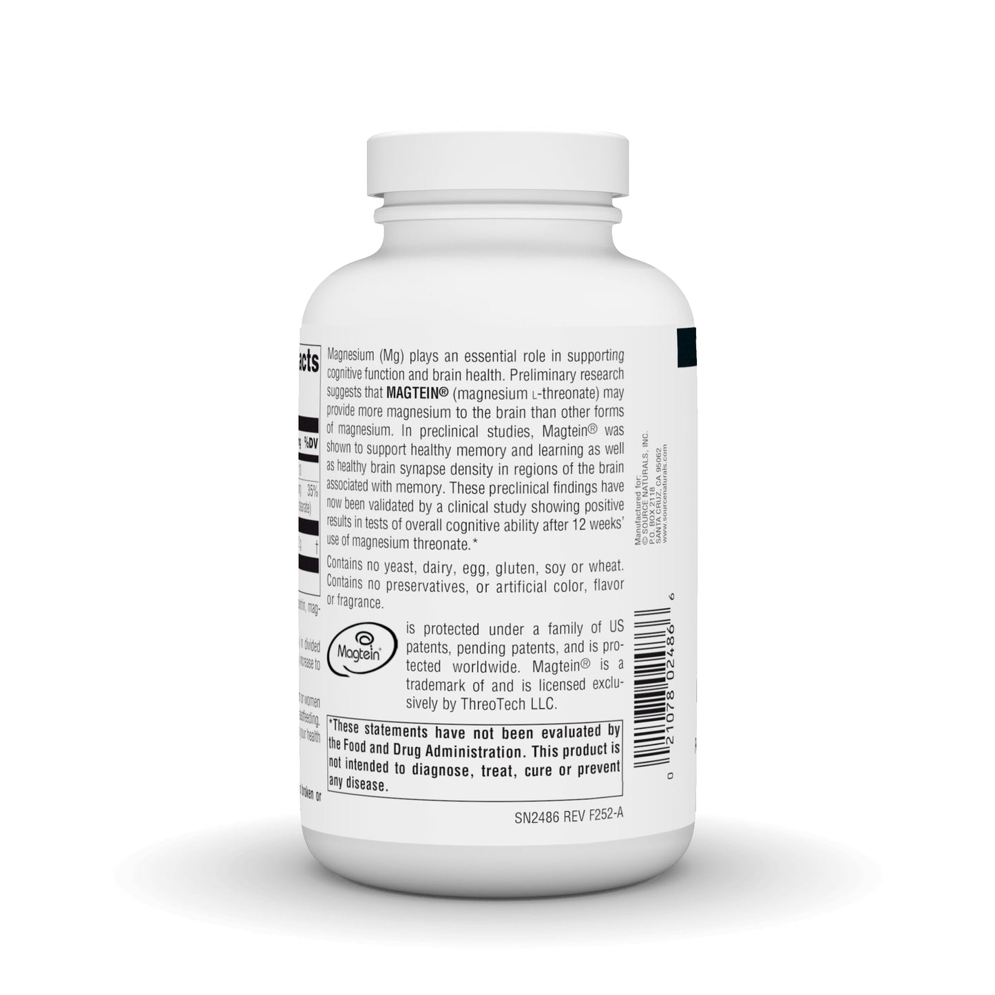Source Naturals Magtein Magnesium L-Threonate 667mg – Focus, Mood & Memory Support | 180 Capsules