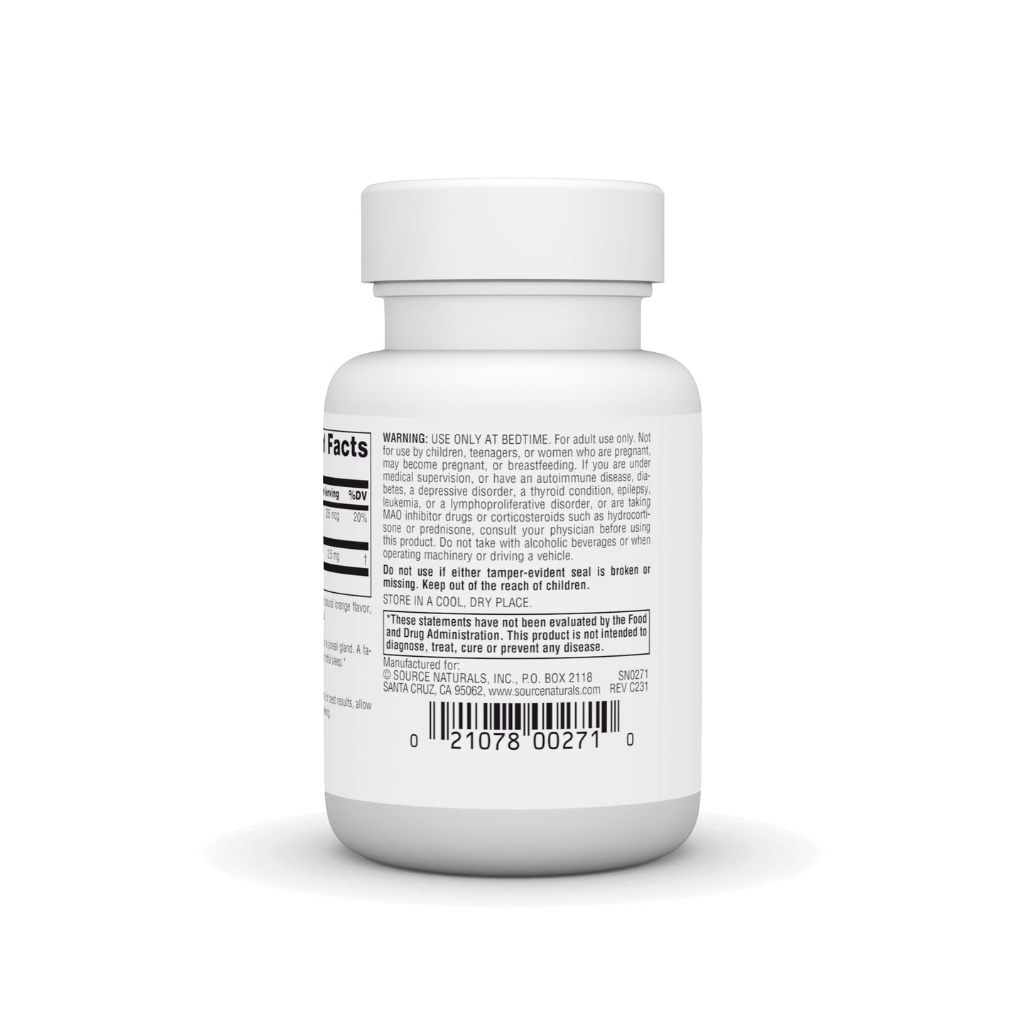 Source Naturals Melatonin 2.5 mg - 60 Orange Flavored Lozenges