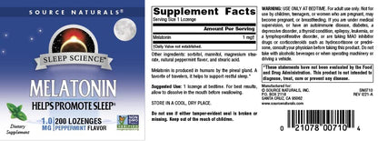 Source Naturals Melatonin 1 mg Peppermint Lozenges – 200 Count