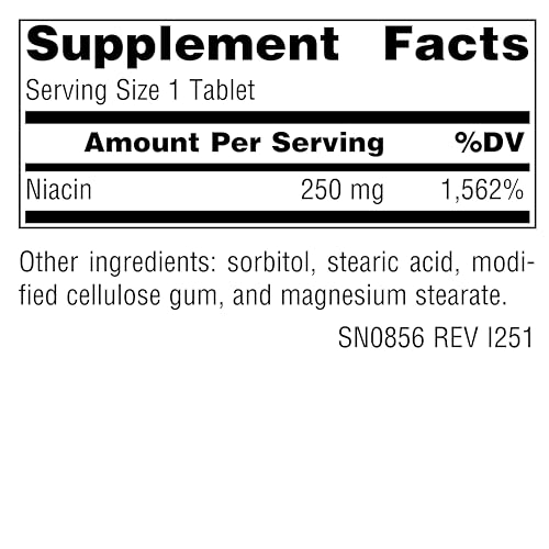 Source Naturals Niacin 250 – Vegan Vitamin B-3 Tablets, 250 Count