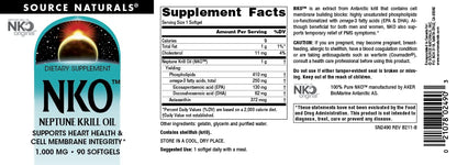 Source Naturals NKO Neptune Krill Oil 1000 mg – Heart Health, 90 Softgels