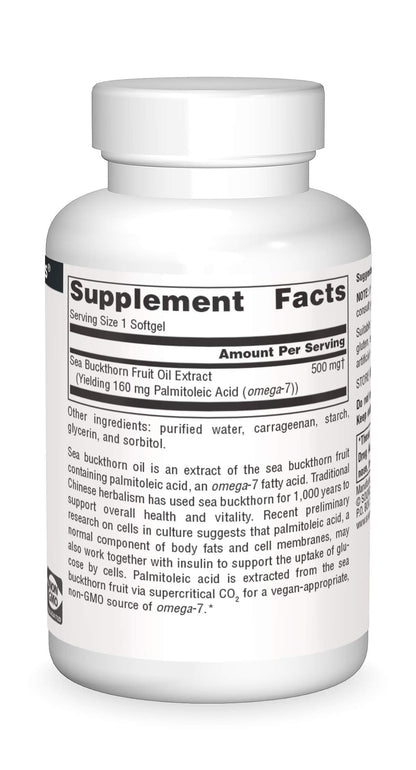 Source Naturals Omega-7 Sea Buckthorn Oil – Vegan, Non-GMO Softgels (30)