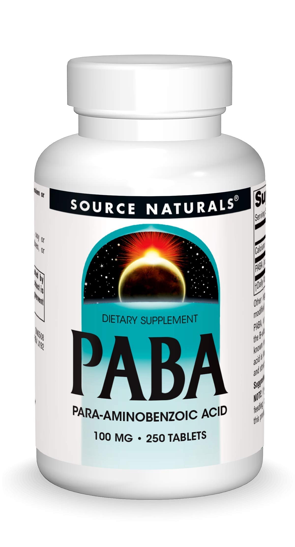 Source Naturals PABA 100 mg Dietary Supplement – 250 Tablets