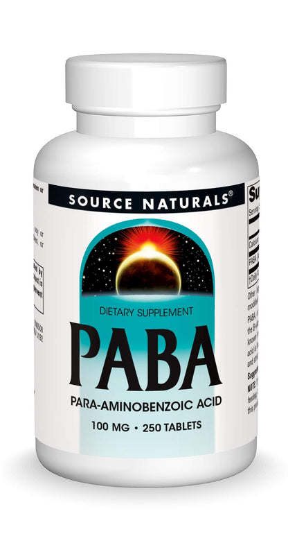Source Naturals PABA 100 mg Dietary Supplement – 250 Tablets