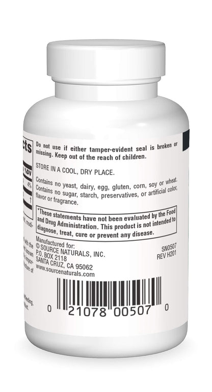 Source Naturals PABA 100 mg Dietary Supplement - 100 Tablets | para-Amino Benzoic Acid