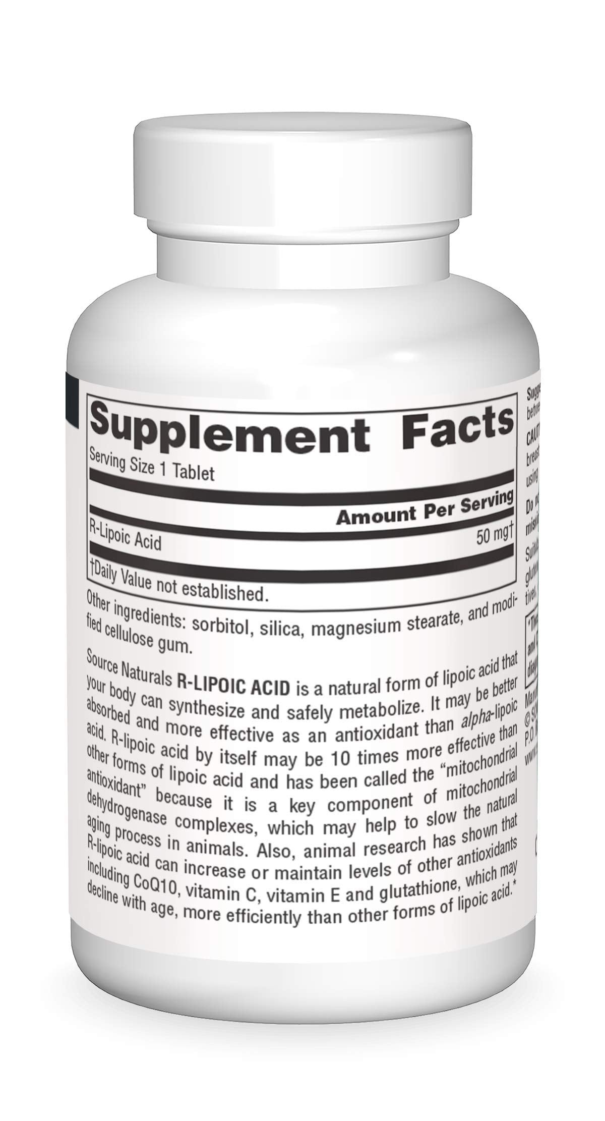 Source Naturals R-Lipoic Acid 50 mg | 60 Tablets