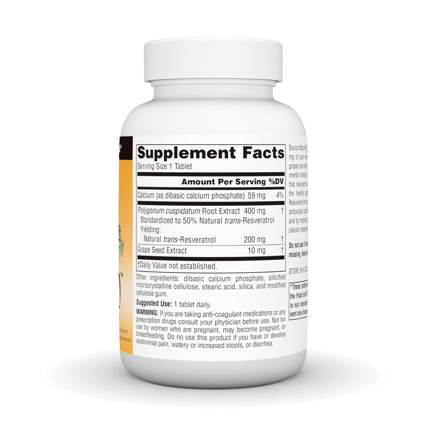 Source Naturals Resveratrol 200 for Healthy Aging, 200 mg - 120 Tablets