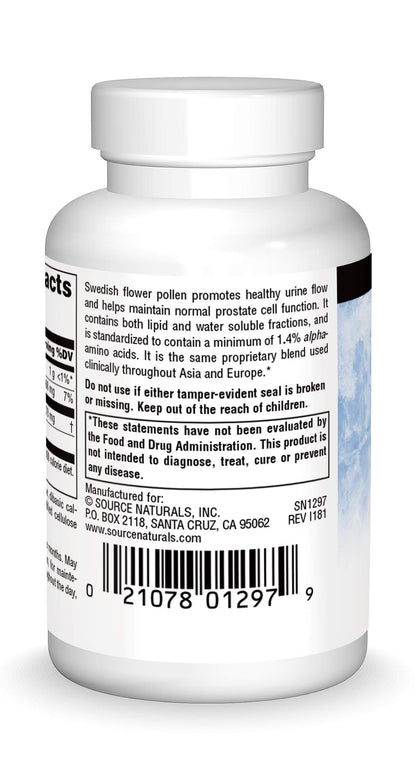 Source Naturals Swedish Flower Pollen Supports Prostate Function and Healthy Urine Flow* - 90 Tablets