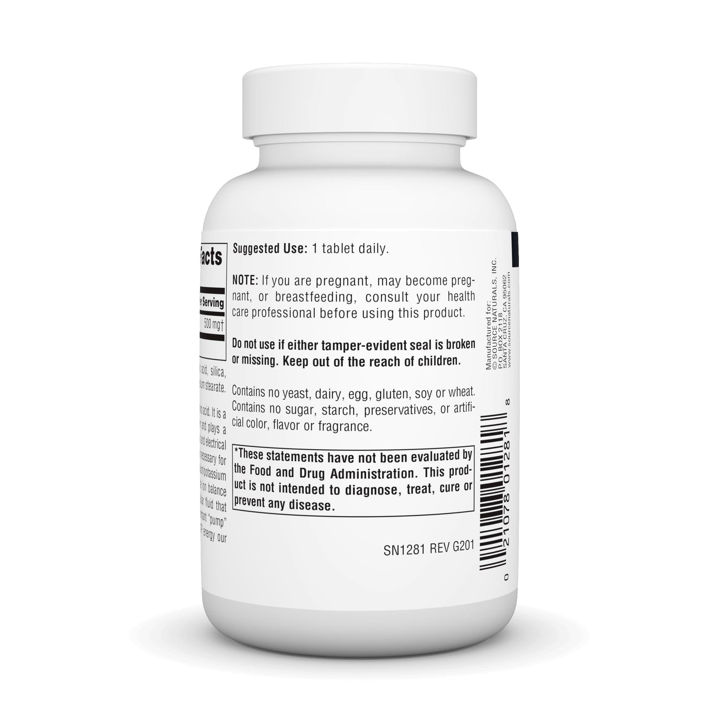 Source Naturals Taurine 500 mg Tabs - Calming Neurotransmitter, 120 ct