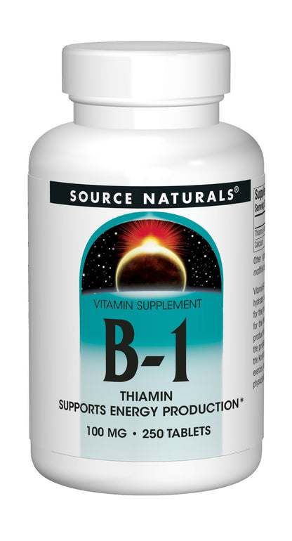 Source Naturals Vitamin B-1 Thiamin 100 mg – 250 Tablets for Energy