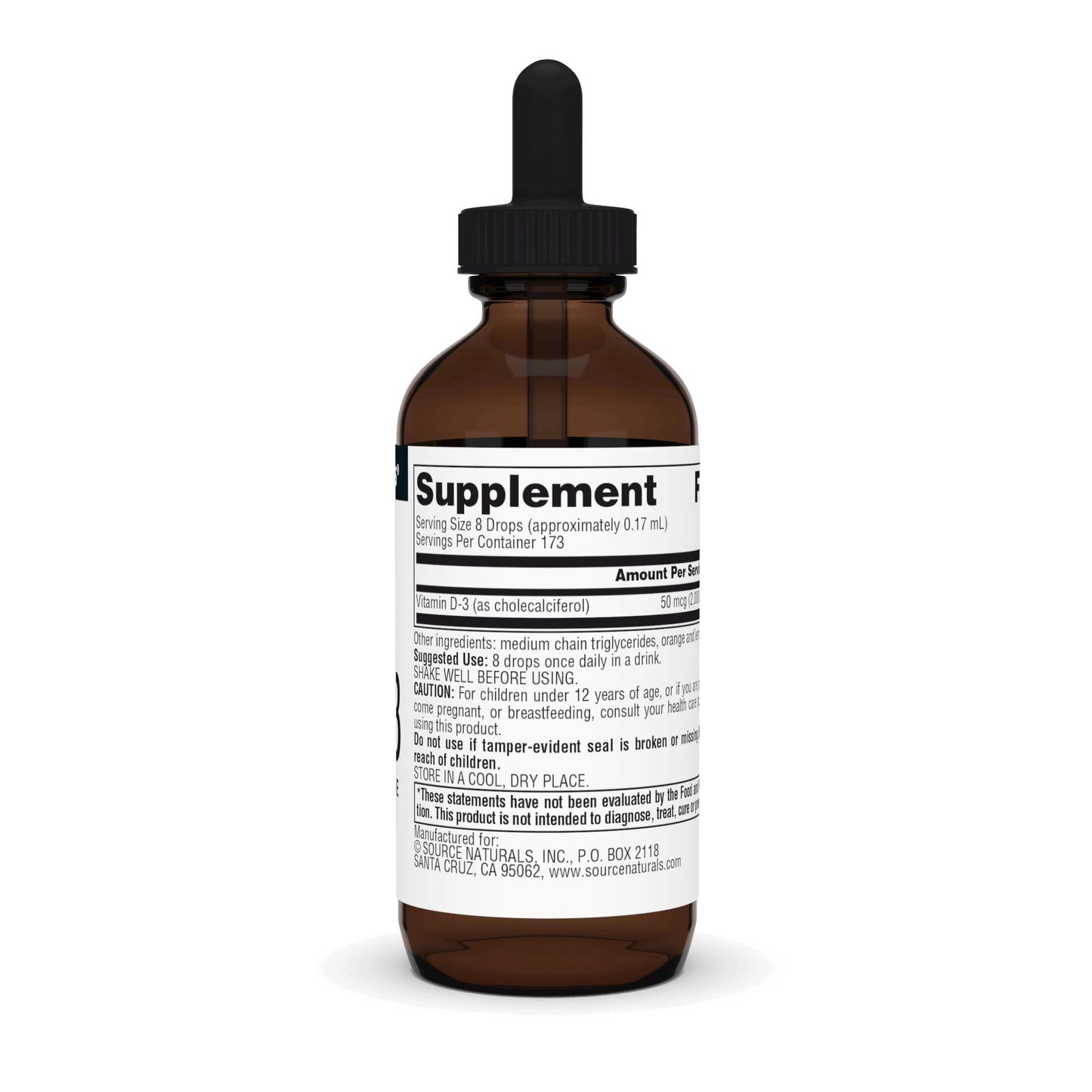 Source Naturals Vitamin D-3 Liquid Drops 2000 IU - 1 Fl Oz