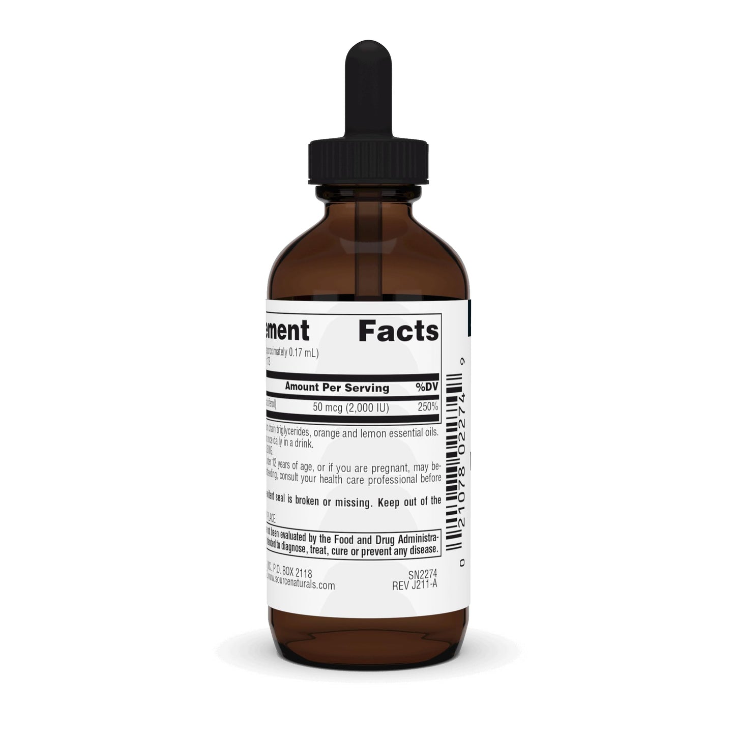 Source Naturals Vitamin D-3 Liquid Drops 2000 IU - 1 Fl Oz
