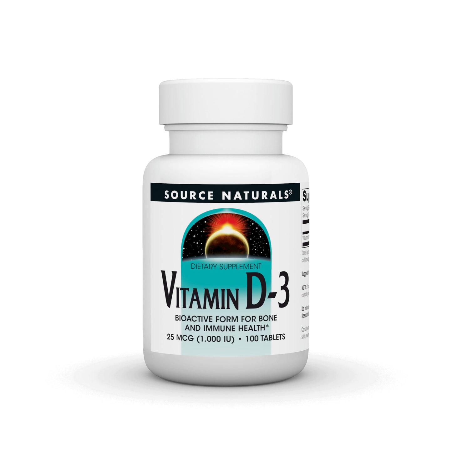 Source Naturals Vitamin D-3 1000 IU – Supports Bone & Immune Health* | 100 Tablets