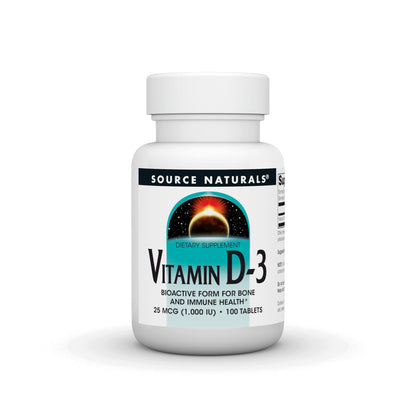 Source Naturals Vitamin D-3 1000 IU – Supports Bone & Immune Health* | 100 Tablets