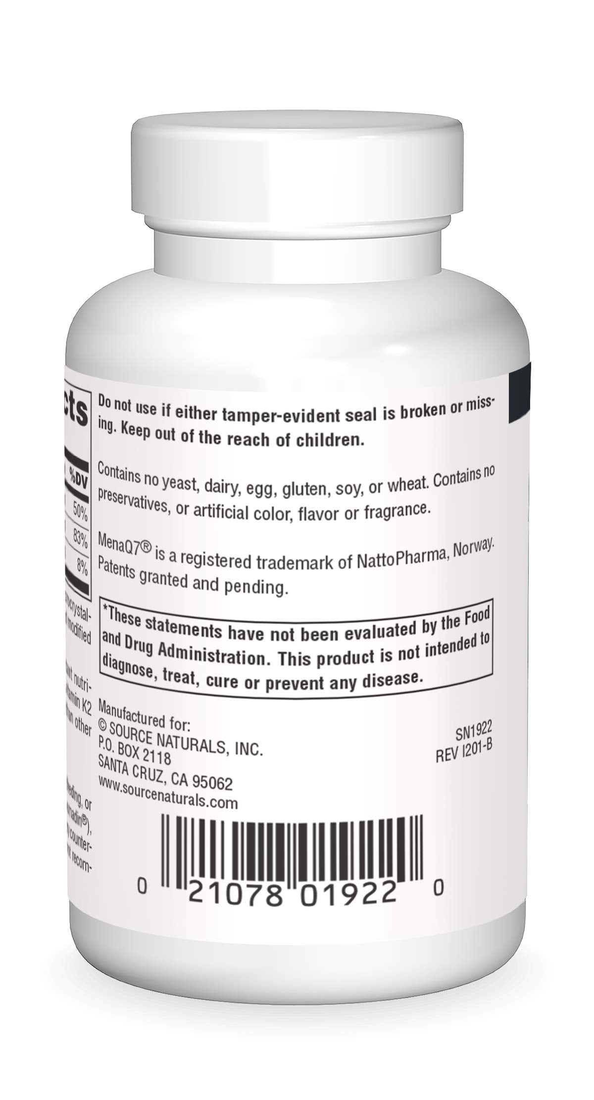 Source Naturals Vitamin K2 + D3 (MK-7) – Bone & Heart Health, 60 Tablets