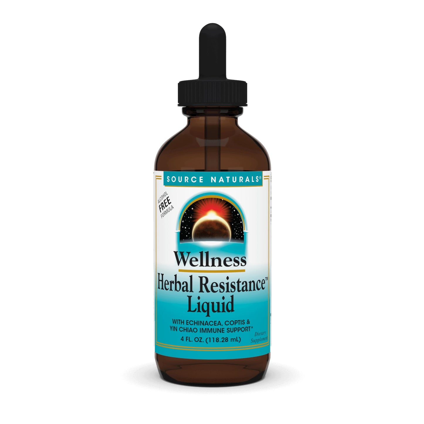 Source Naturals Wellness Herbal Resistance Liquid – Echinacea, Yin Chiao – Immune Support (Alcohol Free) 4 oz