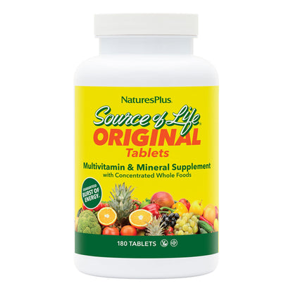 NaturesPlus Source of Life - Multivitamin & Mineral, 2x180 Tablets (40 Servings)