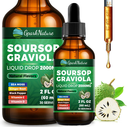 Soursop Drops & Bitters – Immune Support Tea Extract (2 oz) – Non-GMO