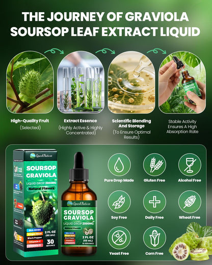 Soursop Drops & Bitters – Immune Support Tea Extract (2 oz) – Non-GMO