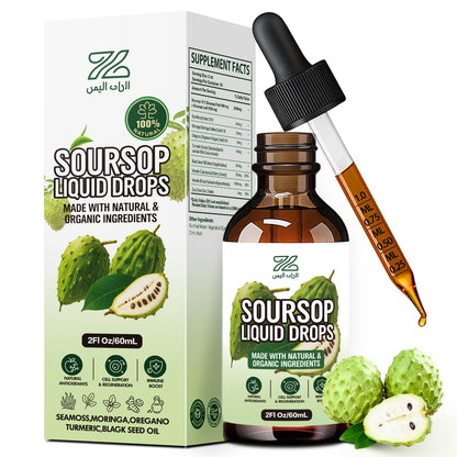 Soursop Liquid Drops 9-in-1 Herbal Blend with Sea Moss & Turmeric | Immune Support