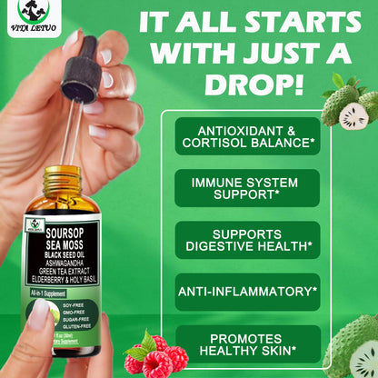 Soursop Drops – Immune & Digestive Support with Sea Moss & Superfoods