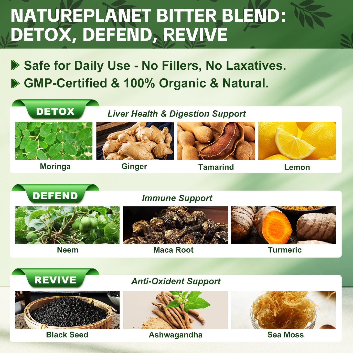 NaturePlanet Soursop Bitters Drops with Vitamin C, D3 & B6 — Immune Support & Digestive Health
