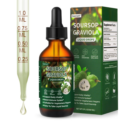 Soursop Graviola Liquid Drops – Immune Support, Digestive Bitters, 2 oz, Vegan